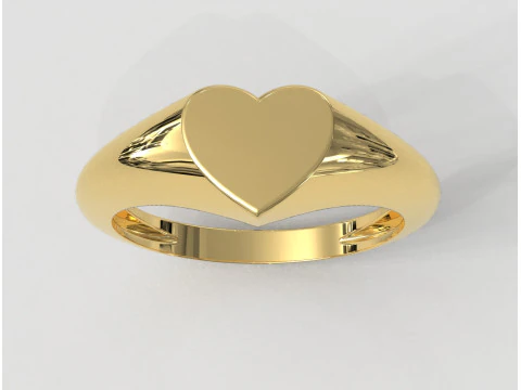 Anel de Sinete de Cora&ccedil;&atilde;o Modelo de Impressão 3D