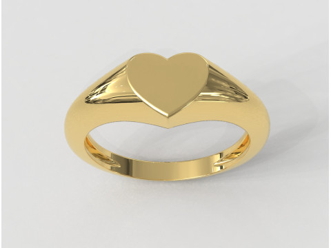 Heart Signet Ring 3D 프린트 모델