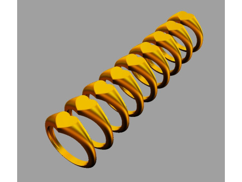 Heart Signet Ring 3D 프린트 모델