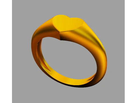 Heart Signet Ring 3D Print Model