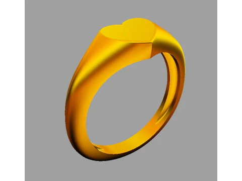 Heart Signet Ring 3D Print Model