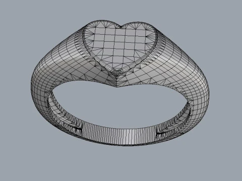 Heart Signet Ring 3D Print Model