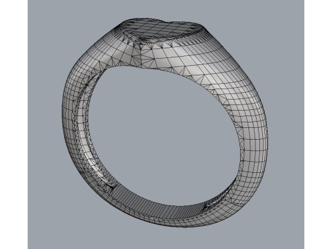 Heart Signet Ring 3D 프린트 모델