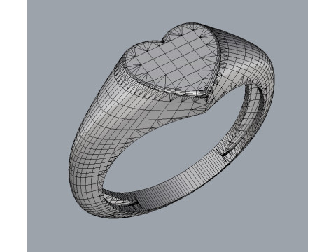 Heart Signet Ring 3D 프린트 모델