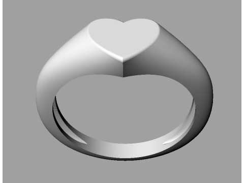 Heart Signet Ring 3D 프린트 모델