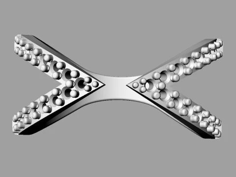 Modern Diamond Ring 3D Print Model