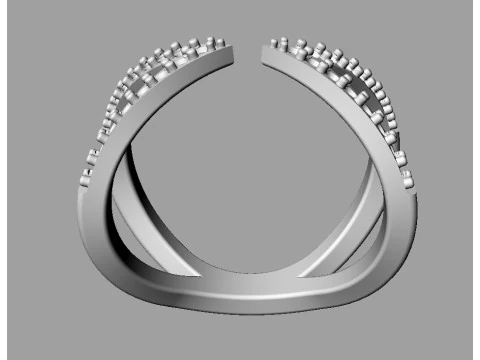 Modern Diamond Ring 3D Print Model