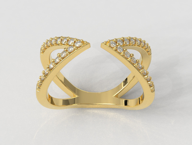 Modern Diamond Ring 3D Принт Модель .c4d .max .obj .3ds .fbx .stl .blend 