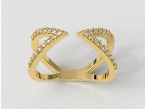 Modern Diamond Ring 3D-printmodel