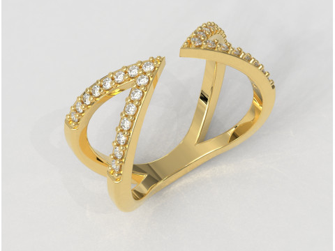 Modern Diamond Ring 3D Принт Модель
