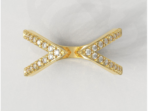 Modern Diamond Ring 3D Принт Модель