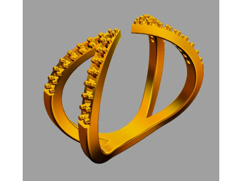 Modern Diamond Ring 3D Print Model