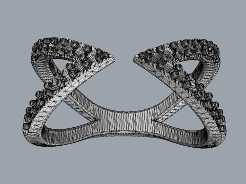Modern Diamond Ring 3D Print Model