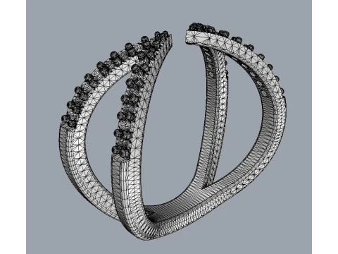 Modern Diamond Ring 3D Print Model