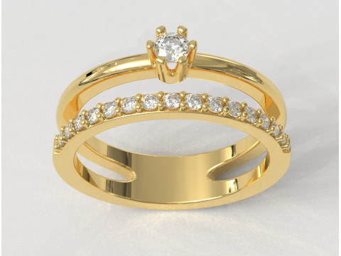 3mm Solitaire Ring 3D Print Model