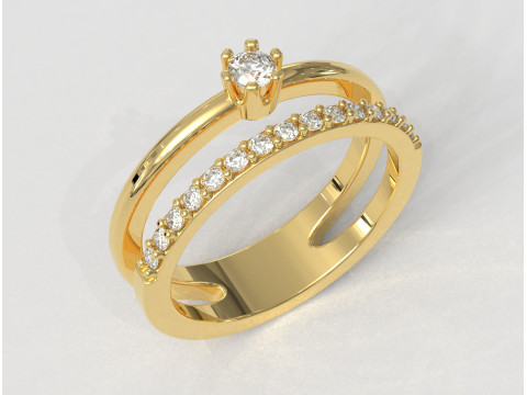 3mm Solitaire Ring Modelo de Impressão 3D