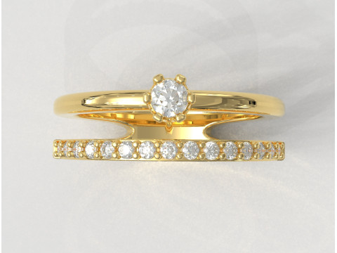 3mm Solitaire Ring Modelo de Impressão 3D
