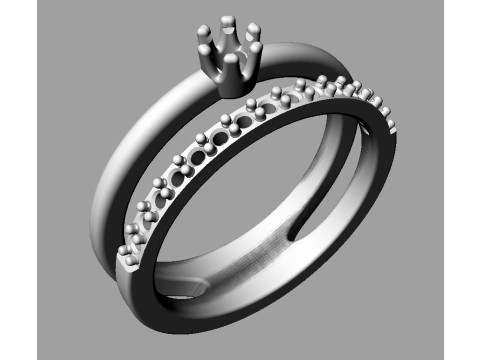3mm Solitaire Ring Modelo de Impressão 3D