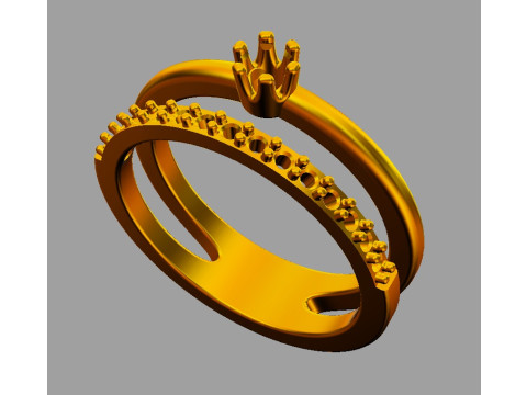 3mm Solitaire Ring Modelo de Impressão 3D
