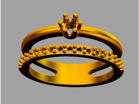 3mm Solitaire Ring Modelo de Impressão 3D