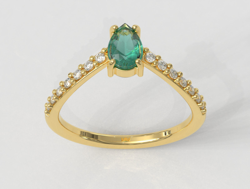 Gemstone Modern Ring 3D printmodel .c4d .max .obj .3ds .fbx .stl .blend 