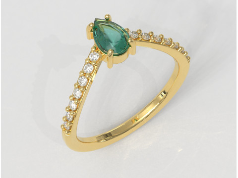 Gemstone Modern Ring 3D printmodel