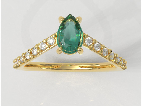 Gemstone Modern Ring 3D printmodel
