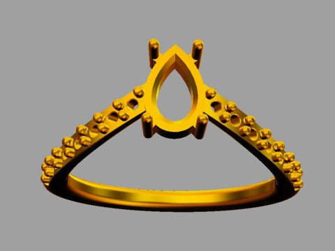 Gemstone Modern Ring 3D printmodel