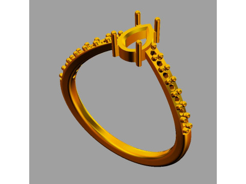 Gemstone Modern Ring 3D printmodel