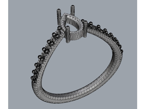 Gemstone Modern Ring 3D printmodel