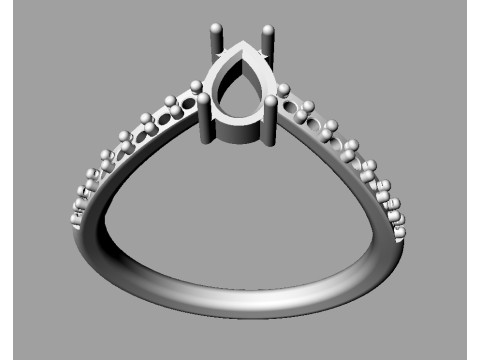 Gemstone Modern Ring 3D printmodel
