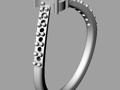 Gemstone Modern Ring 3D printmodel