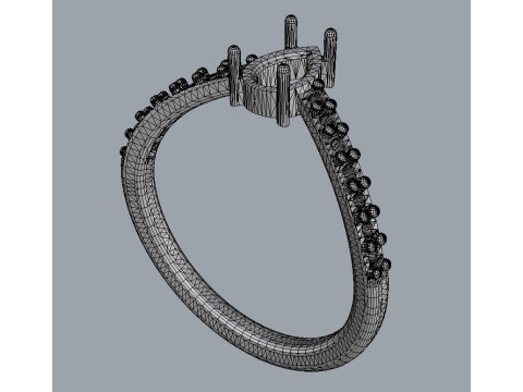 Gemstone Modern Ring 3D printmodel