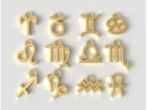 12 Sternzeichen-Anh&auml;nger 3D Druckmodell