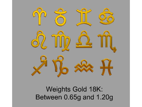 12 Zodiac Pendants 3D Принт Модель
