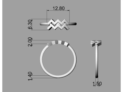 12 Zodiac Rings - Full Set 3D Print Model