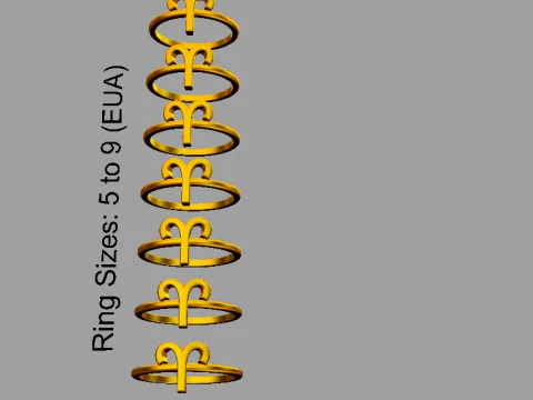 12 Zodiac Rings - Full Set 3D Print Model