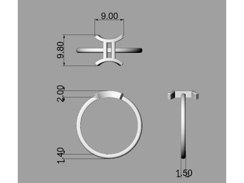 12 Zodiac Rings - Full Set 3D 프린트 모델