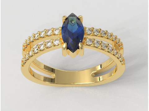 Marquise Gemstone Classic Ring Modelo de impresión 3D