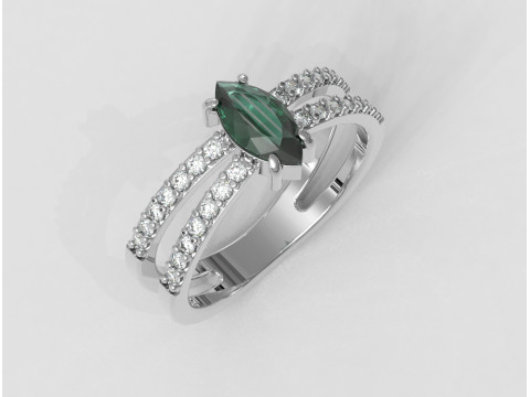 Marquise Gemstone Classic Ring Modelo de Impressão 3D