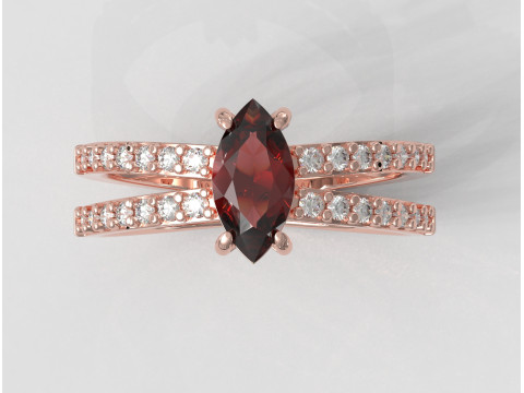 Marquise Gemstone Classic Ring Modelo de Impressão 3D