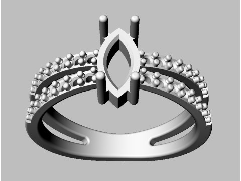 Marquise Gemstone Classic Ring Modelo de Impressão 3D