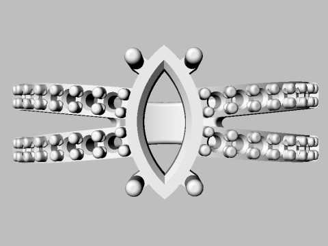 Marquise Gemstone Classic Ring Modelo de Impressão 3D