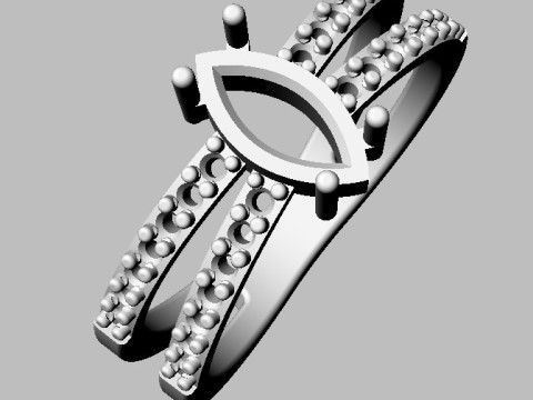 Marquise Gemstone Classic Ring Modelo de Impressão 3D