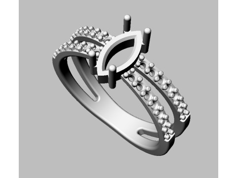 Marquise Gemstone Classic Ring Modelo de Impressão 3D