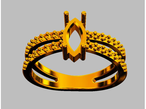 Marquise Gemstone Classic Ring Modelo de Impressão 3D