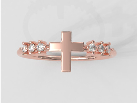 Cross Diamond Ring 3D Принт Модель