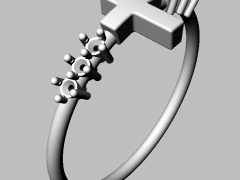 Cross Diamond Ring 3D Принт Модель