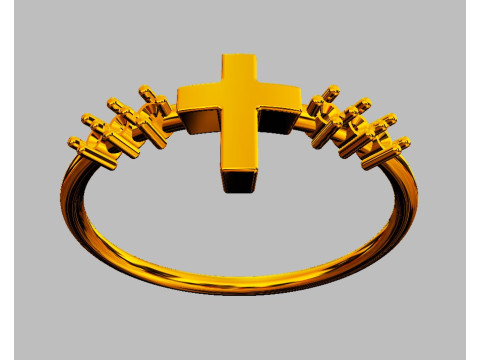 Cross Diamond Ring 3D Принт Модель