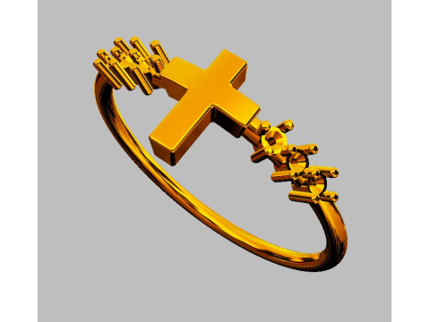 Cross Diamond Ring 3D Принт Модель